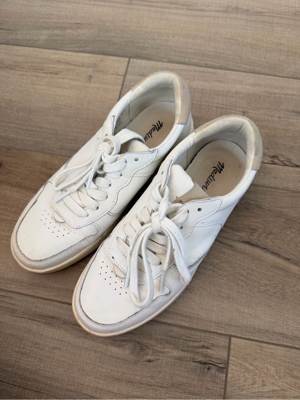 Madewell White Leather Low-Top Sneakers - Picture 2 of 6